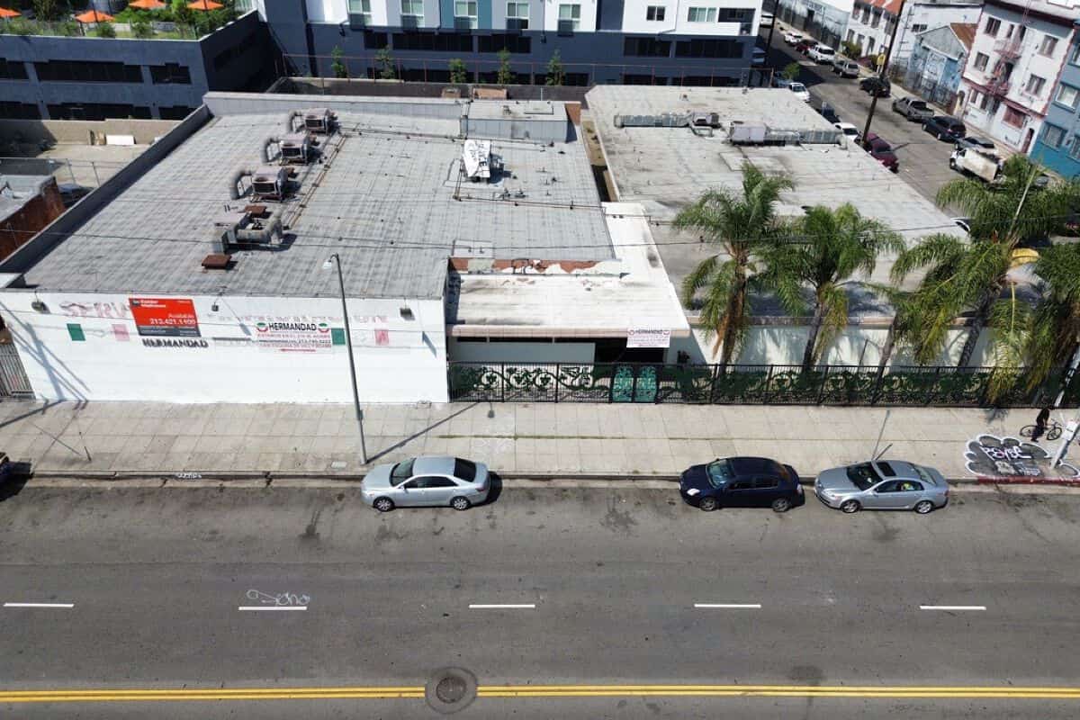 2501 S Hill St — Hill Street frontage and former medical building