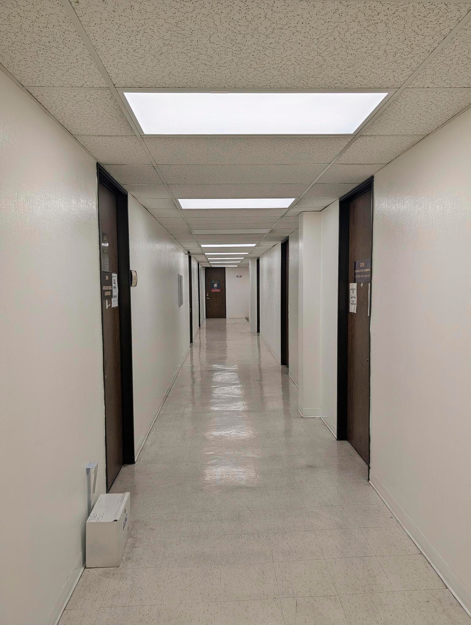 Second-floor common corridor at San Gabriel Professional Center