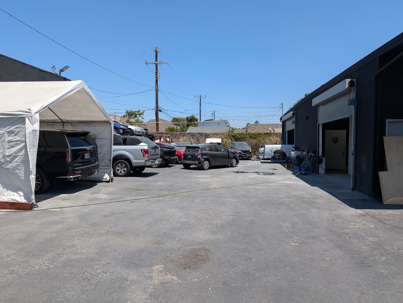 On-site parking and service yard at 4605 W Pico Blvd